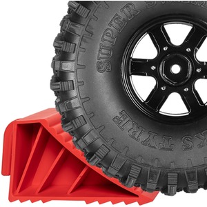 Set of 2 Heavy Duty Ridged Vehicle Wheel Chocks with Handles - Red by Samuel Alexander