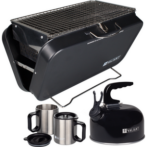 Portable Camping BBQ includes 2 x Mugs and Kettle by Valiant