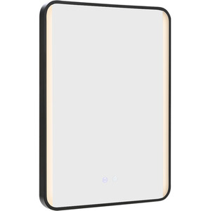 Illuminated LED Front-lit Bathroom Mirror Rounded Rectangle - Black by Livingandhome
