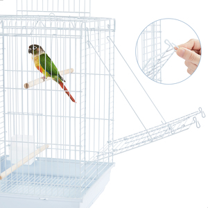Travel Bird Cage with Open Play Top - White by Yaheetech