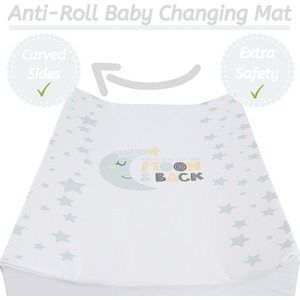 Anti-Roll Wedge Baby Changing Mat - Love You To The Moon / Love You To The Moon by Babycurls