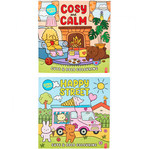 Cosy and Calm or Happy Street Colouring Book