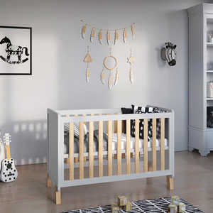 Francis Cot Bed With Mattress - White/Pine by Love For Sleep