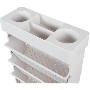 Storage Organiser With Wheels - White