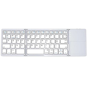 Mini Foldable Folding Bluetooth Wireless Keyboard with Touch Pad - White
