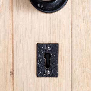 30x50mm Rectangular Escutcheon Plate Black - Black by Hammer and Tongs