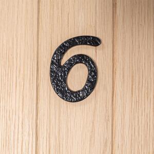 Number 6 Rustic Iron Numeral Black - Black by Hammer and Tongs