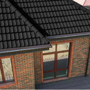 5PCS Galvanized Asphalt Shingles Roofing Sheets - Black / 133.5cm by Livingandhome