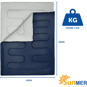 King Size Double Sleeping Bag - Navy by SUNMER