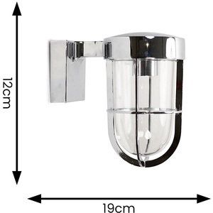 Fanar Industrial Chrome Bathroom Wall Light - Chrome by ValueLights