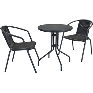 Pisa Bistro Set - Black by Outdoor Essentials