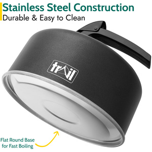 Lightweight Whistling Camping Kettle - Black / 18cm by Trail