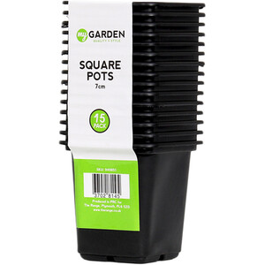 Pack Of Black Square Pots - 15 by My Garden