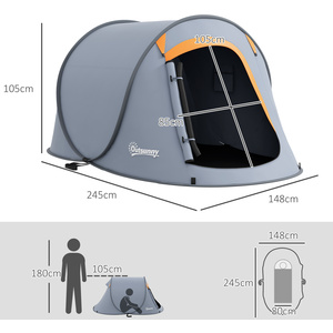 Outsunny 2 Man Pop up Camping Tent, Waterproof with Carry Bag by Outsunny