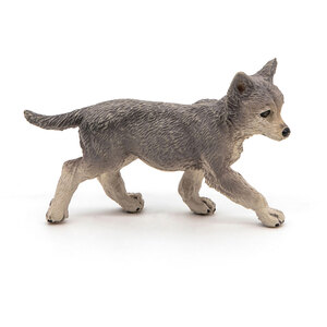 PAPO Wild Animal Kingdom Wolf Cub Toy Figure - Grey by PAPO