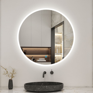 Round Bathroom Wall Mirror with LED Lights by AicaBathroom