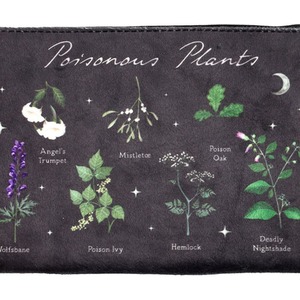 Poisonous Plants Makeup Bag - Black by Kingsbury Gifts