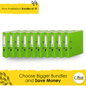 10x A4 Large 75mm Lever Arch File Folder Metal Edge Stationery Document Archive - Light Green by Office Centre.direct