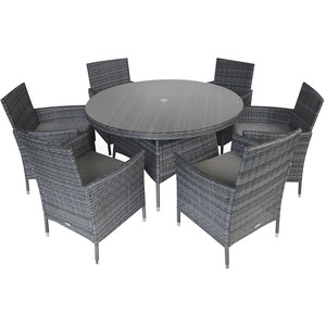 Garden Outdoor 6 Piece Rattan Dining Set Grey - Grey by Charles Bentley