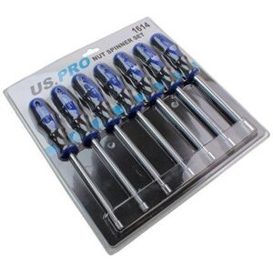 US PRO Tools 7 Pc Nut Driver Spinner Screwdriver Set - Black and Blue by US PRO