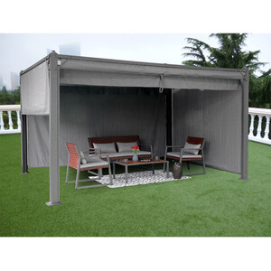 Naples Aluminum Pergola - Dark Grey / 4m by Malay