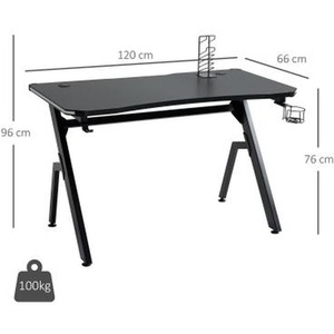 LED Galaxy Gaming Desk - Black by Chilli Seating