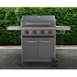 Arizona 4 Burner Gas BBQ with Side Burner - Black