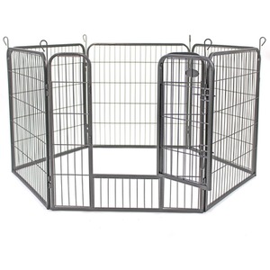 Heavy Duty 6 Panel Pet Cage - Grey / 80cm by Easipet