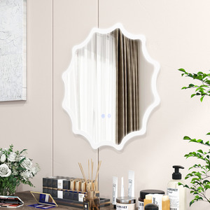 Bathroom Illuminated Vanity Mirror - Silver by Costway