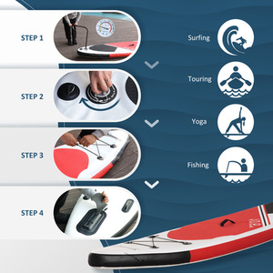 Outsunny 10Ft Inflatable Board, Non Slip Deck Board - Red by Outsunny