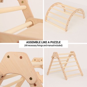 Wooden 5-in-1 Montessori Climbing Set for Toddlers - Natural by NOVECRAFTO