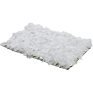 Handcrafted White Silk Hydrangea Flower Panel - White by Livingandhome