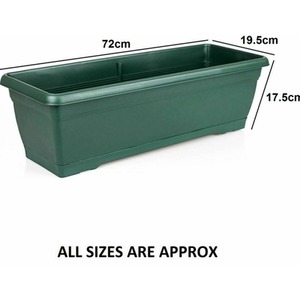 Large 72cm Plastic Trough Planter Set of 4 - Green by Gr8 Garden