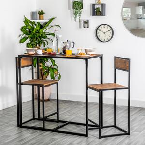 Industrial 2 Seater Breakfast Bar Set - Brown by Harbour Housewares