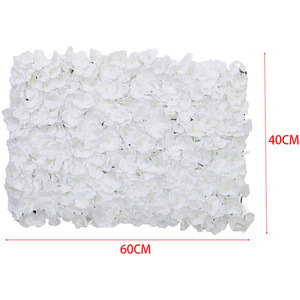 Handcrafted White Silk Hydrangea Flower Panel - White by Livingandhome