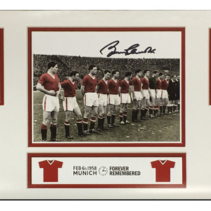 Sir Bobby Charlton Signed and Framed Storyboard - Red by Allstarsignings