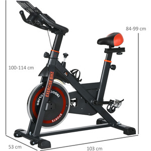 HOMCOM Upright Exercise Bike Machine - Black by HOMCOM