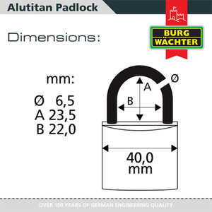 Pack of 2 Alutitan Aluminium Padlocks - Silver / 40mm by Burg-Wachter