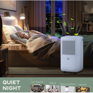 HOMCOM Portable Dehumidifier with WiFi Smart App Control - White, Black by HOMCOM