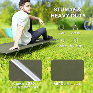 Outsunny Lightweight Camping Cot Portable Compact Sleeping Bed with Carry Bag by Outsunny