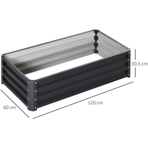 Outsunny Raised Bed for Garden, Galvanized Outdoor Planter - Grey by Outsunny