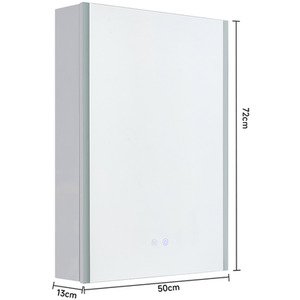 Frameless LED Mirror Cabinet with Adjustable Lighting - Silver by Livingandhome