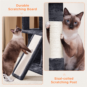 Yaheetech 91cm Cat Tree with Double Condos - Black by Yaheetech