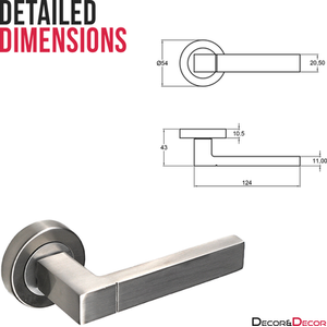 Lumina Satin Nickel Door Lever Handles - Pair of Handles - Satin Nickel by DecorAndDecor