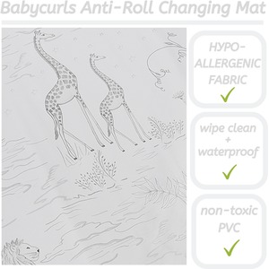Anti-Roll Wedge Baby Changing Mat - Safari Sketches / Safari Sketches by Babycurls