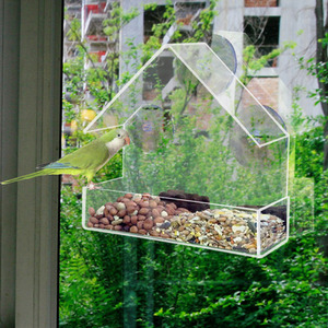 Perspex Window Bird Feeder - Clear by Garden Mile