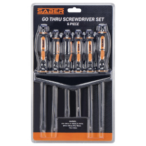 Saber Six Piece Go Thru Screwdriver Set by Saber