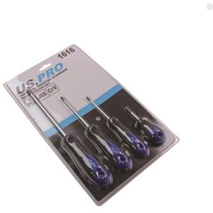 US PRO Tools 4 Piece Japanese Industry Standard Screwdriver Set JIS - Blue and Black by US PRO