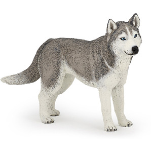 PAPO Dog and Cat Companions Siberian Husky Toy Figure - 54035 - Grey by PAPO