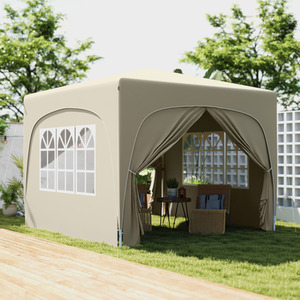 Outsunny 3 x 3(m) Pop Up Gazebo with Sides, UPF50 - Sand by Outsunny